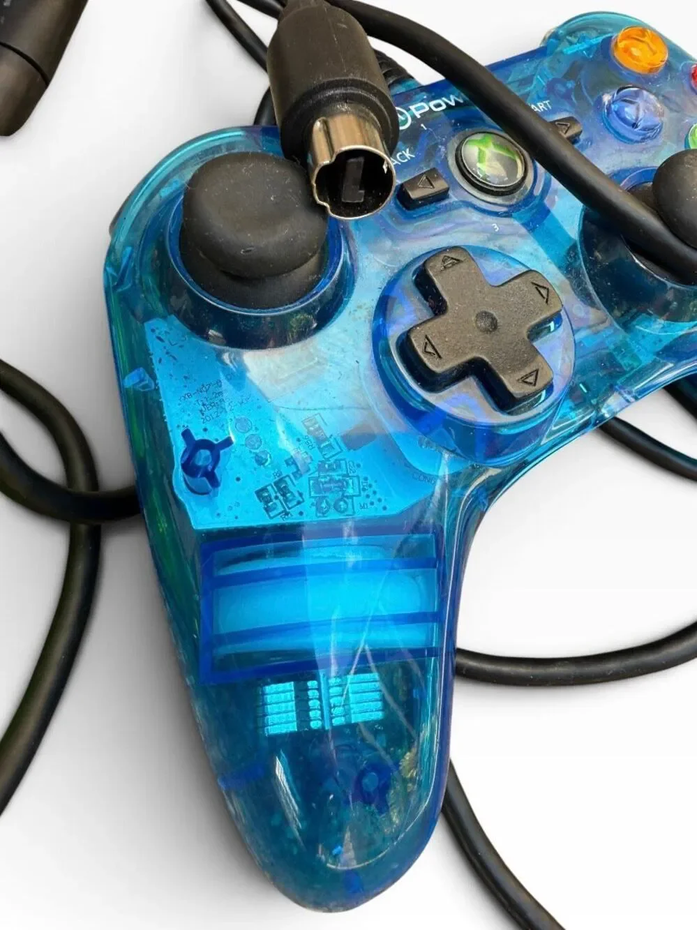 PowerA Mini Pro EX Xbox 360 Wired Controllers Transparent Green Blue Lot of 2
